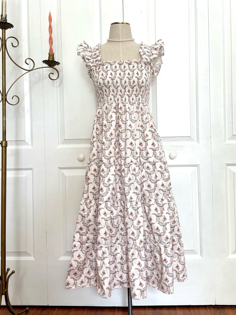Hill House Home Ellie Nap Dress Floral Smocked Ruffle Maxi Dress